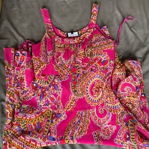 Jones New York Hot Pink Paisley Maxi Dress